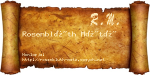 Rosenblüth Máté névjegykártya